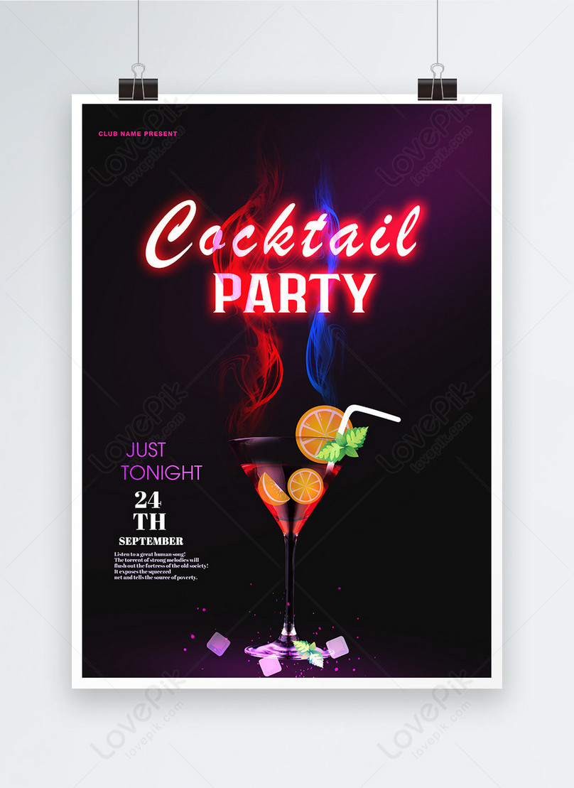 Cocktail party poster template image_picture free download  