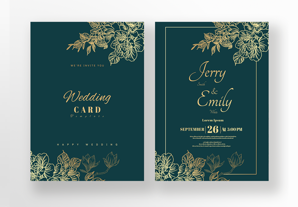 Emerald Wedding Invitation Images, HD Pictures For Free Vectors & PSD  Download 