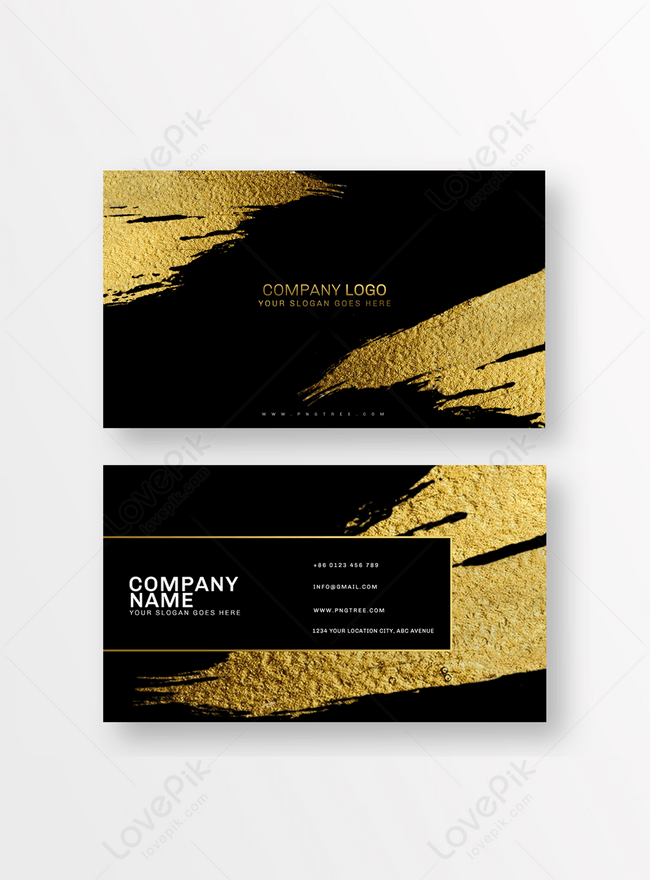Luxury golden texture element positive and negative business card template  image_picture free download 