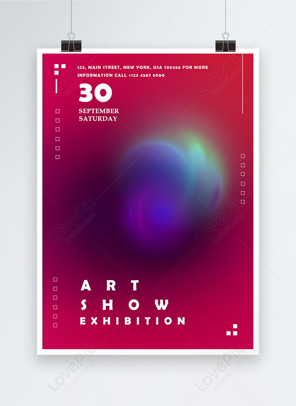 Red halo creative exhibition poster template image_picture free ...