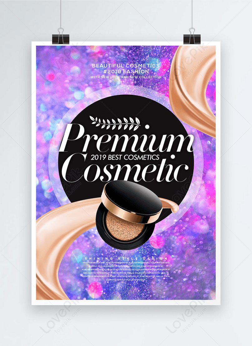 Fashion simple luxury shiny matte background makeup theme poster template  image_picture free download 