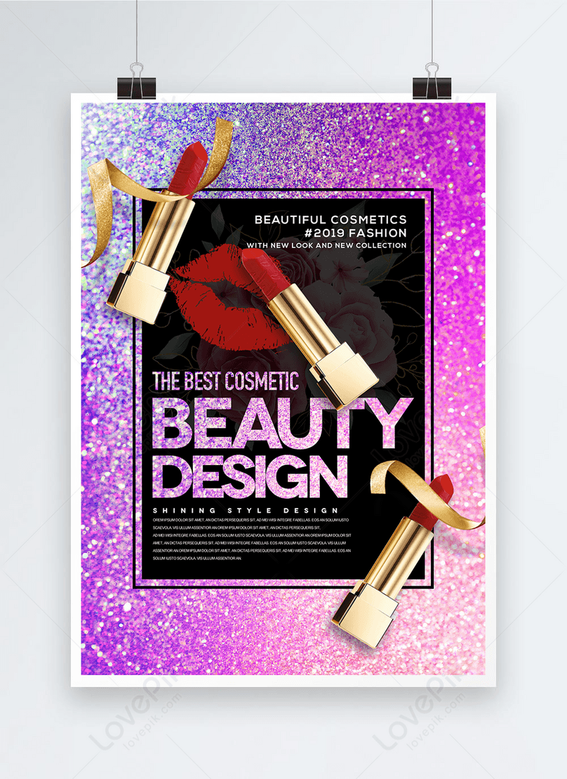 Fashion luxury simple frosted shiny background makeup poster template  image_picture free download 