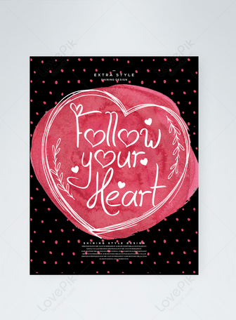 Stylish modern water pink effect texture Valentine's Day card, Heart,  water pink,  postcard template