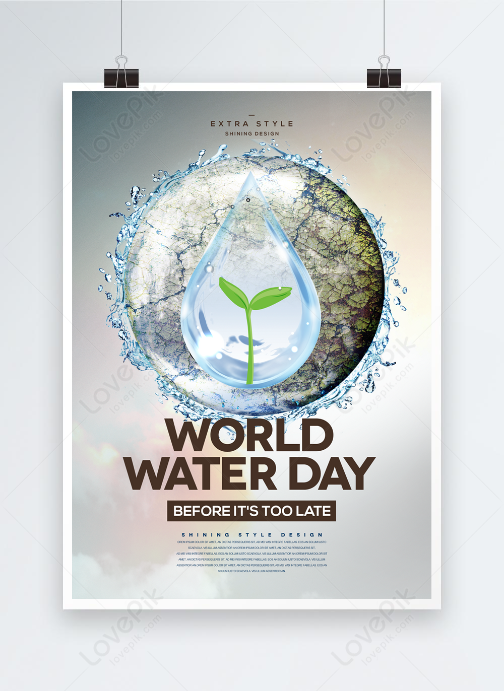 Creative Fashion Dry Earth World Water Day Poster Template Imagepicture Free Download 465326017 