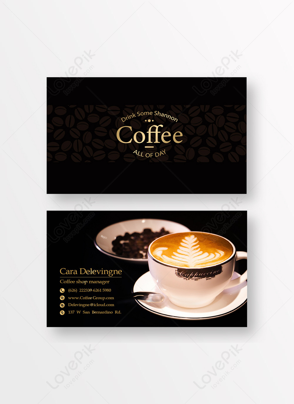 Simple black coffee catering business card template image_picture Within Coffee Business Card Template Free