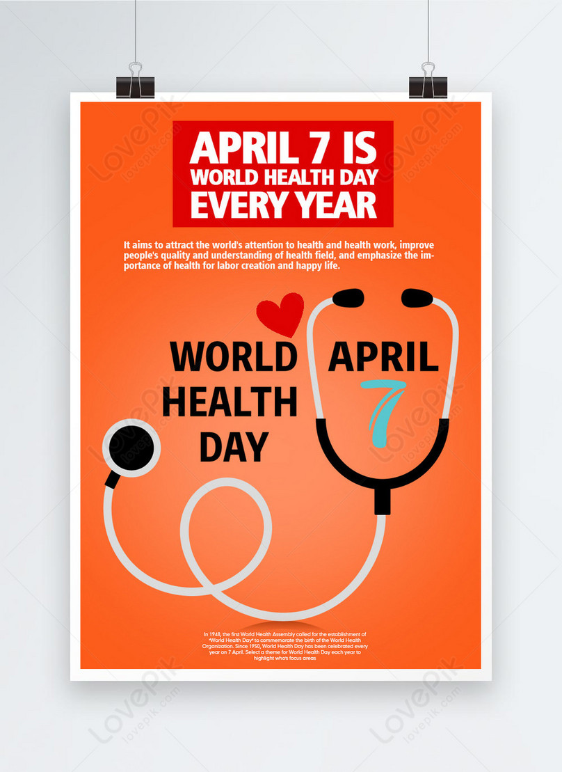 World Health Day Poster Template, april 7 poster, care poster, green health poster