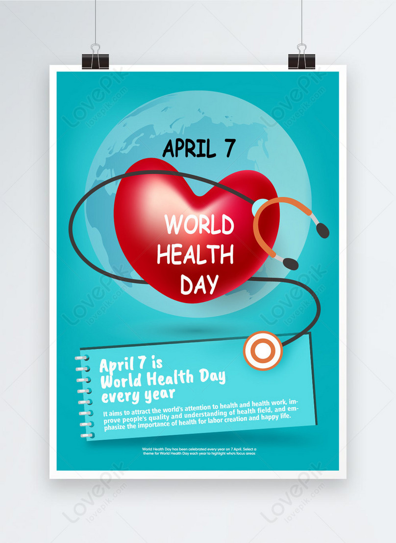 Caring For World Health Day Poster Template, world health day poster, earth poster, health poster