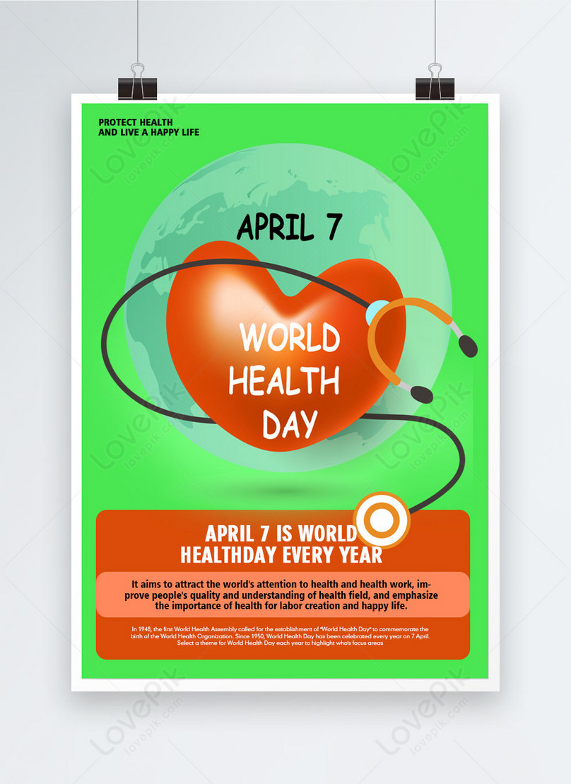 World Health Day Poster Template, world health day poster, health poster, april 7 poster
