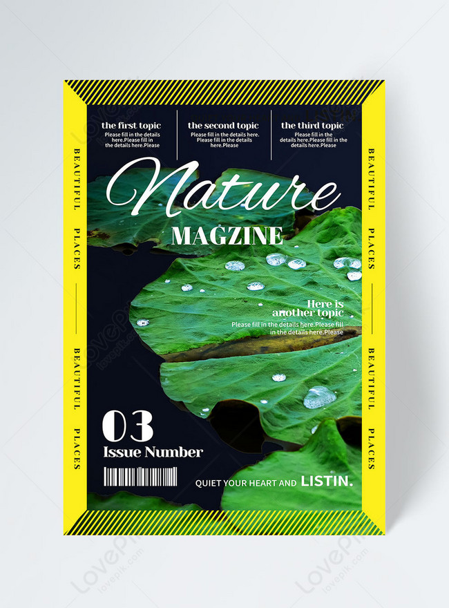 når som helst Arving Håndfuld Creative fashion yellow virtual solid border natural plant magazine cover  template image_picture free download 465350455_lovepik.com