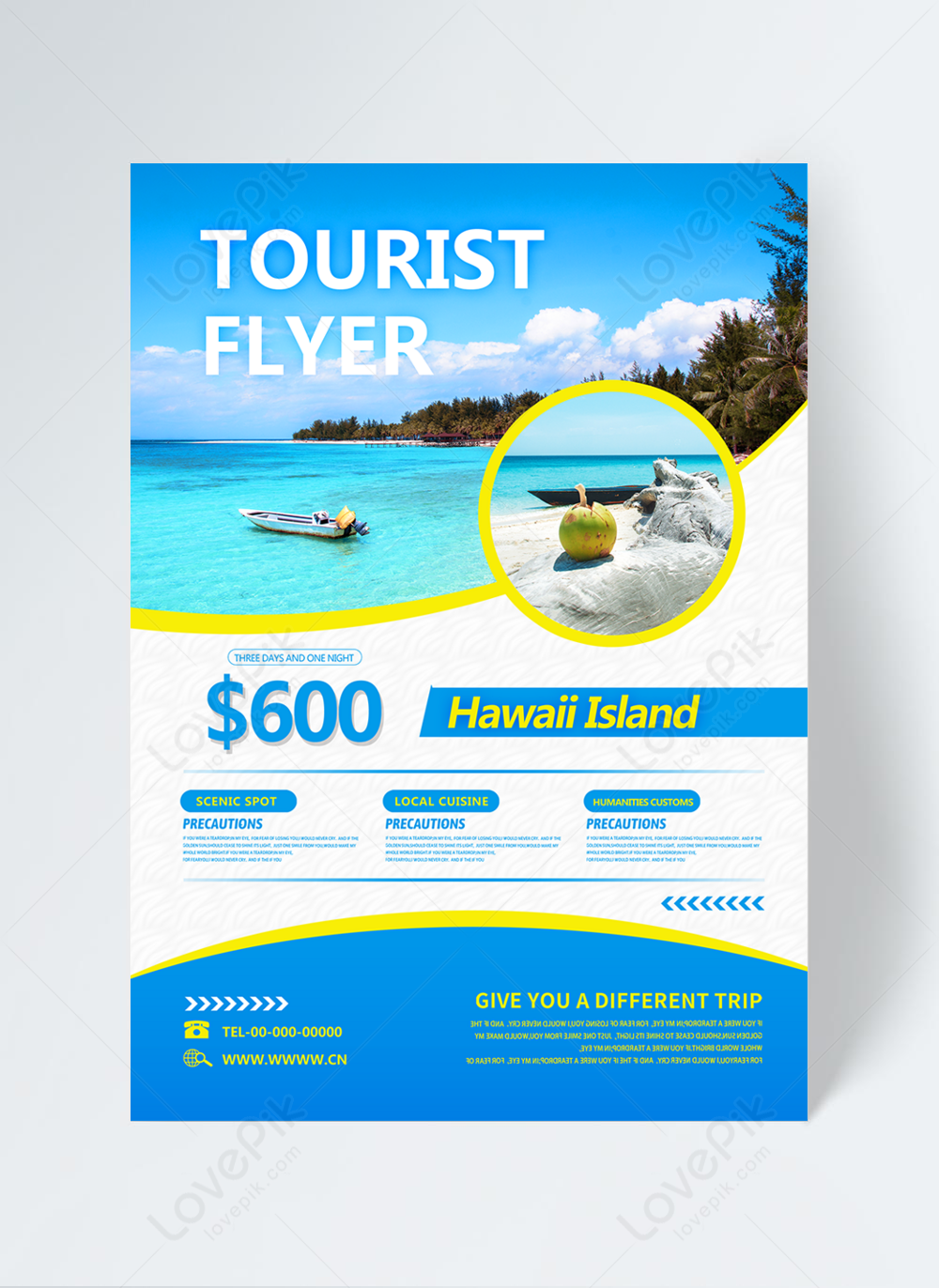 Fashion tourist attraction flyer template image_picture free Throughout Island Brochure Template