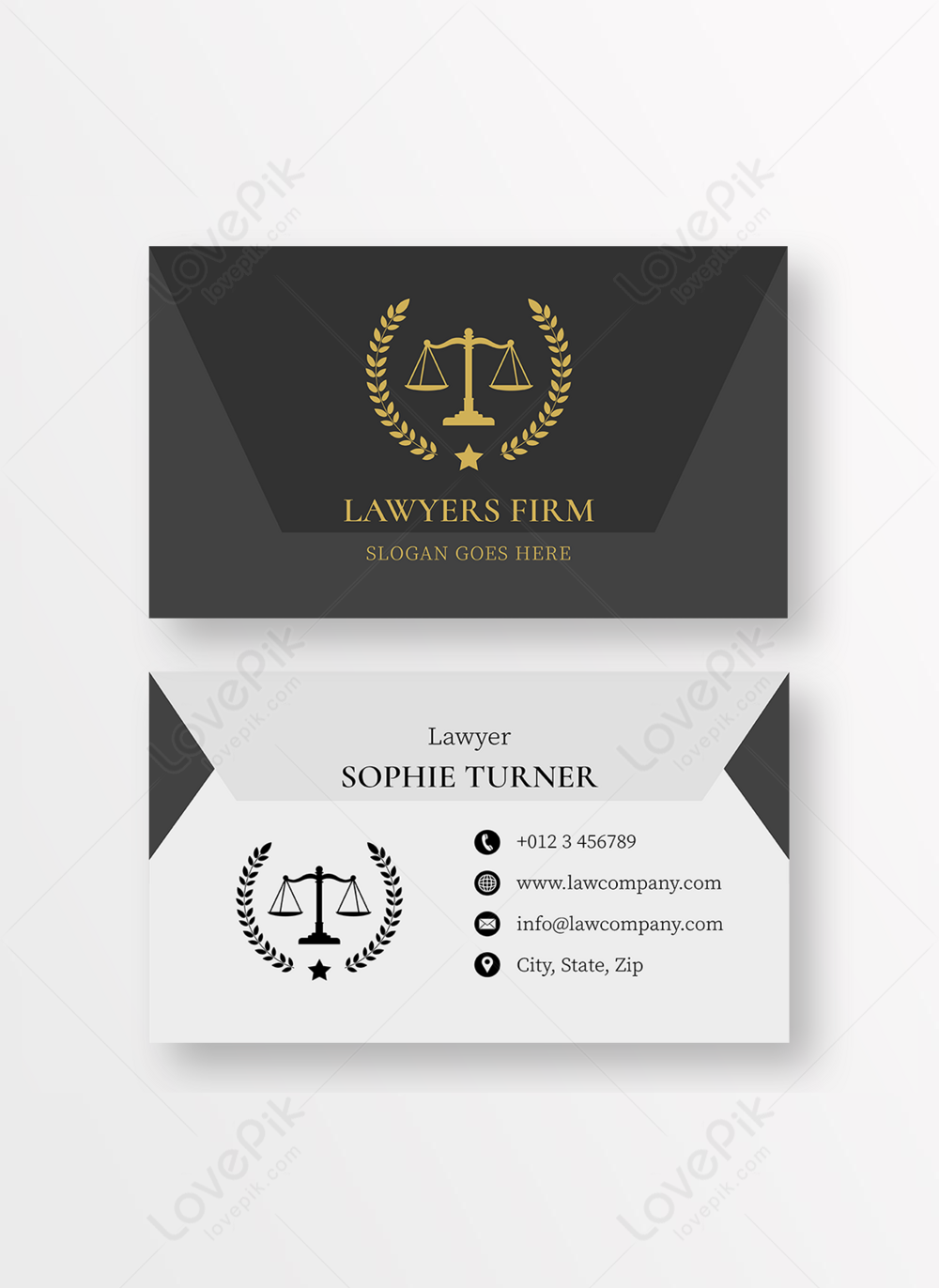 Lawyer business black and white style business card template In Black And White Business Cards Templates Free