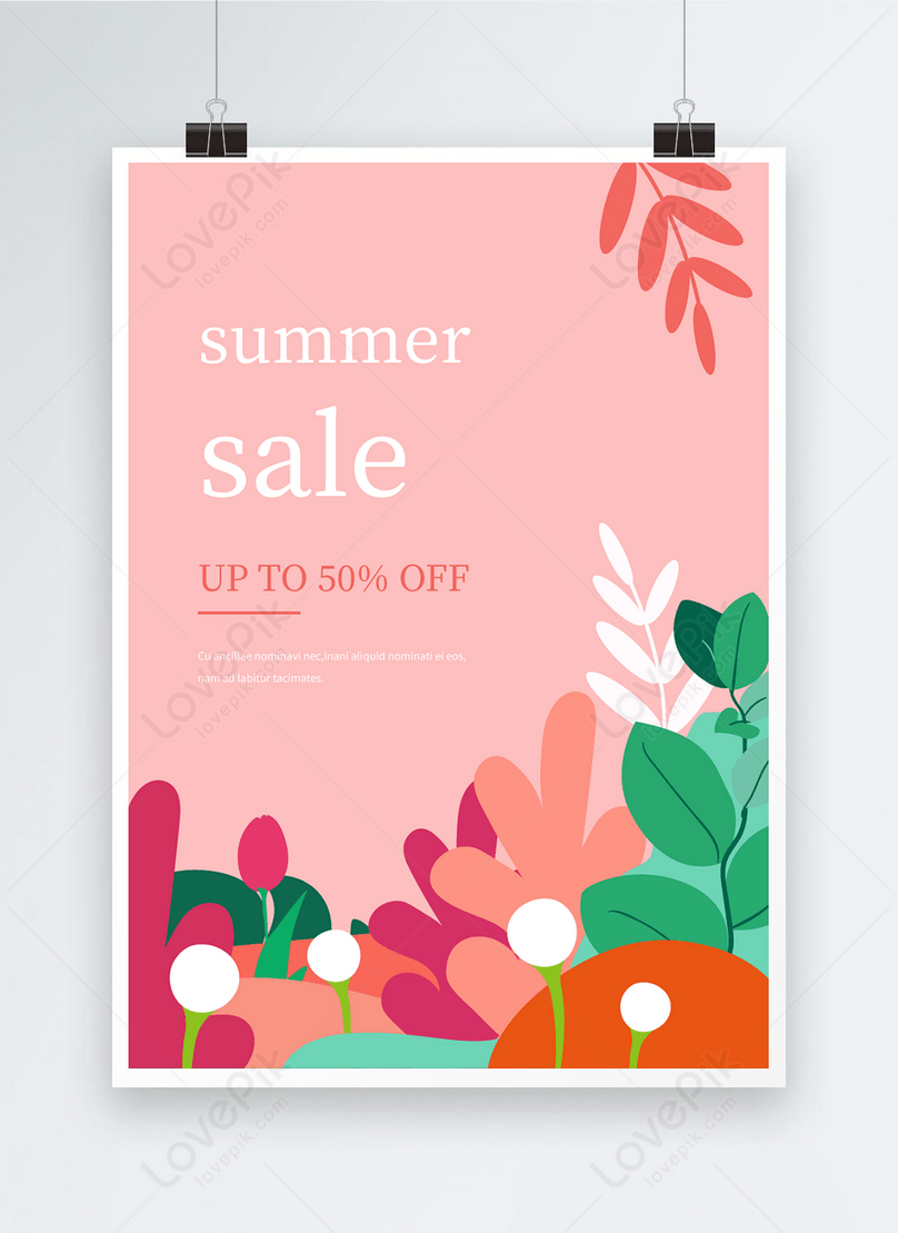 Pink vector plant summer promotion poster template image_picture Regarding Plant Sale Flyer Template