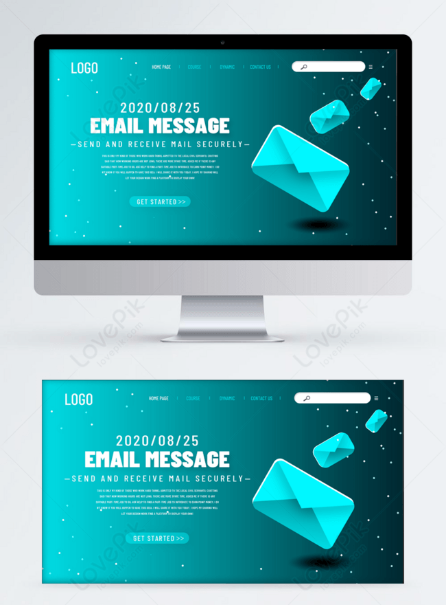 Modern gradient background email service web design template ...