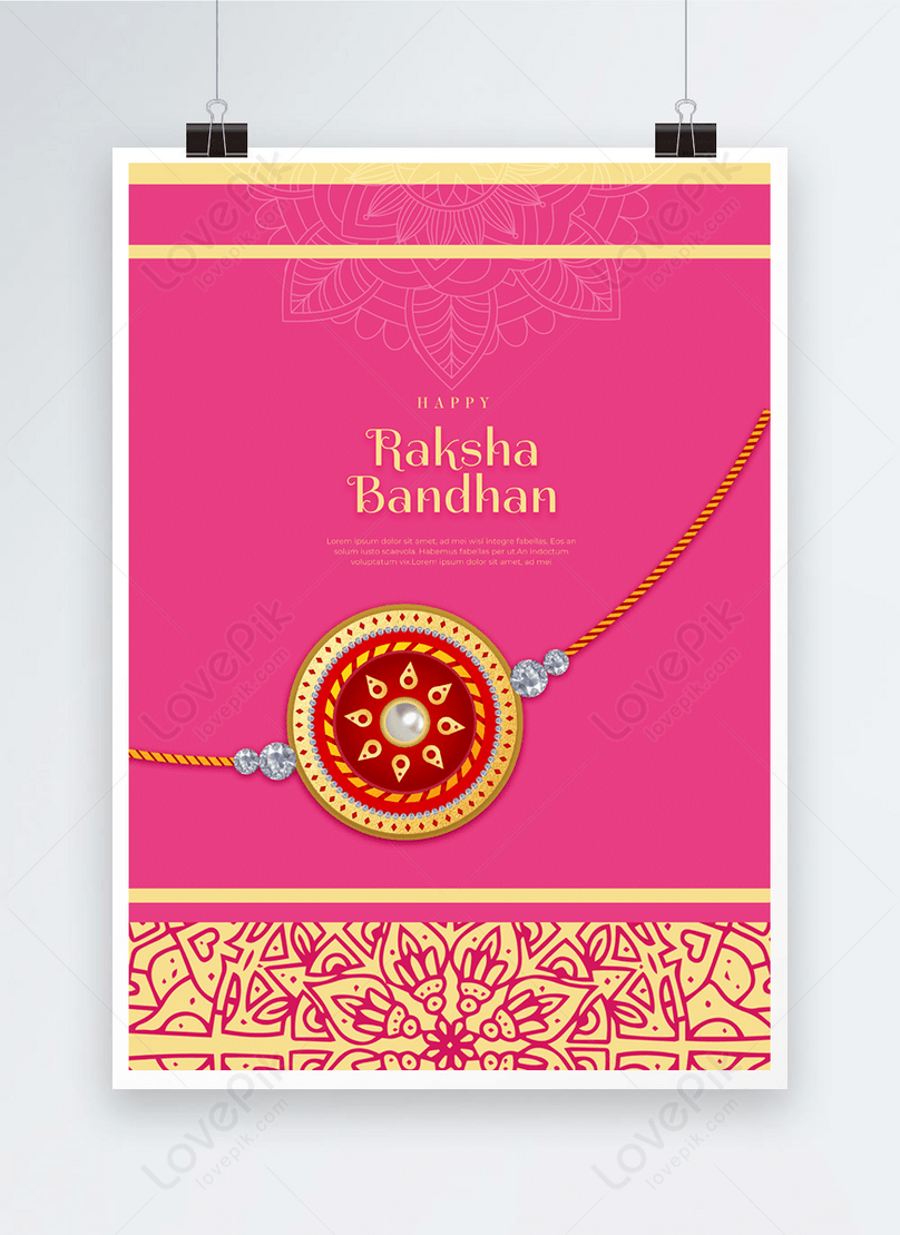 Rose red jewelry diamond festival happy raksha bandhan template template  image_picture free download 