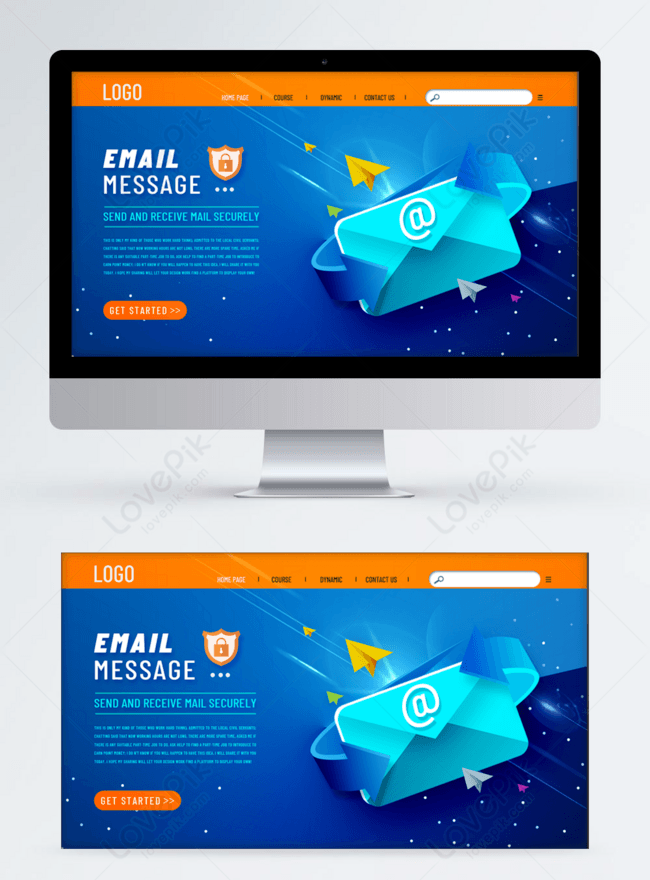 Dark blue background email service website design template image_picture  free download 