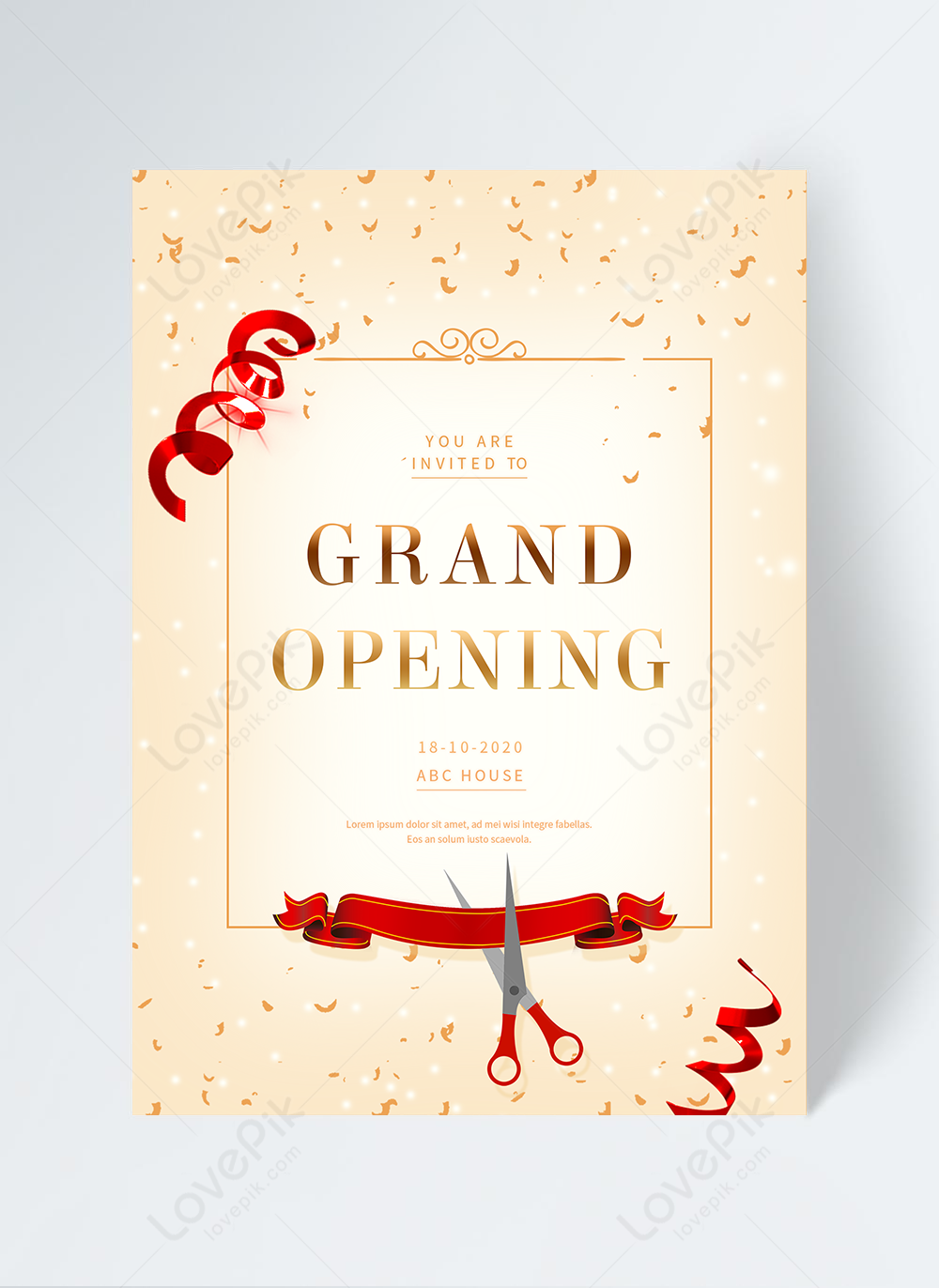 Light yellow silk grand opening invitation template image_picture For Business Open House Invitation Templates Free