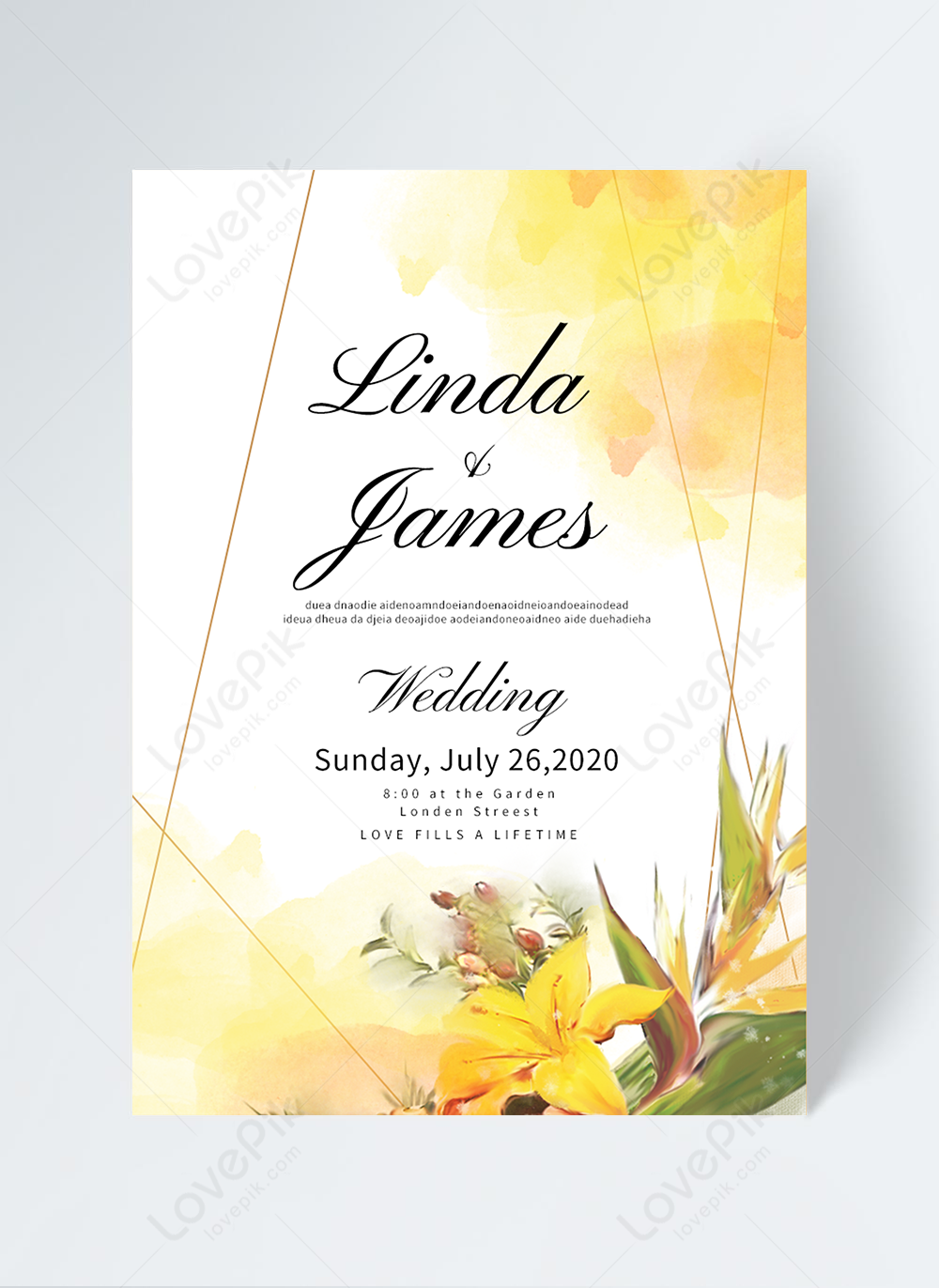 Design Your Wedding Invitation with Wedding Invitation Yellow
