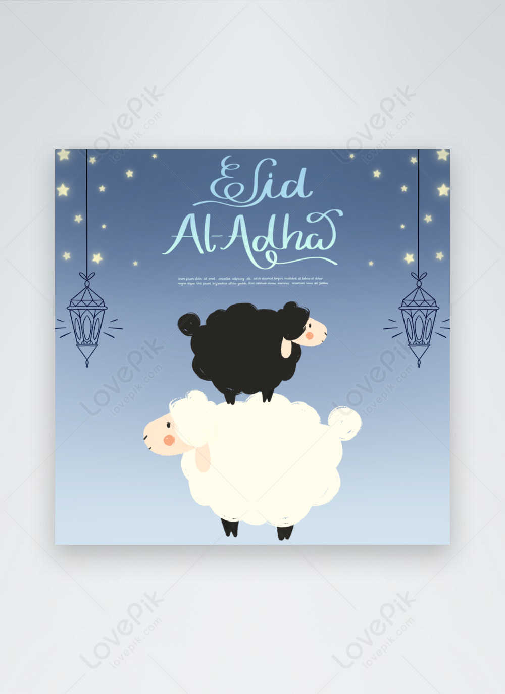 Cartoon style eid al-adha sheep snsbanner template image_picture free ...