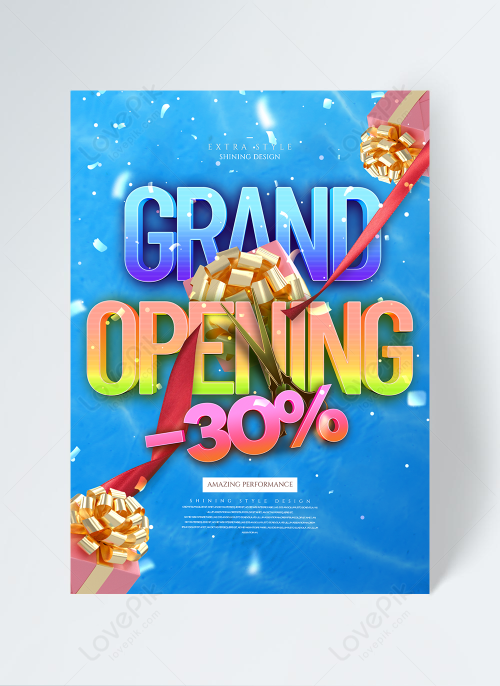 Modern fashion color grand opening theme promotion invitation template