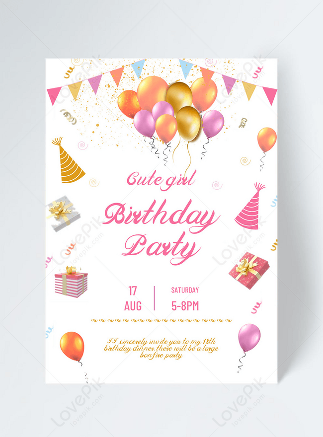Stylish and simple birthday party invitation template image_picture ...