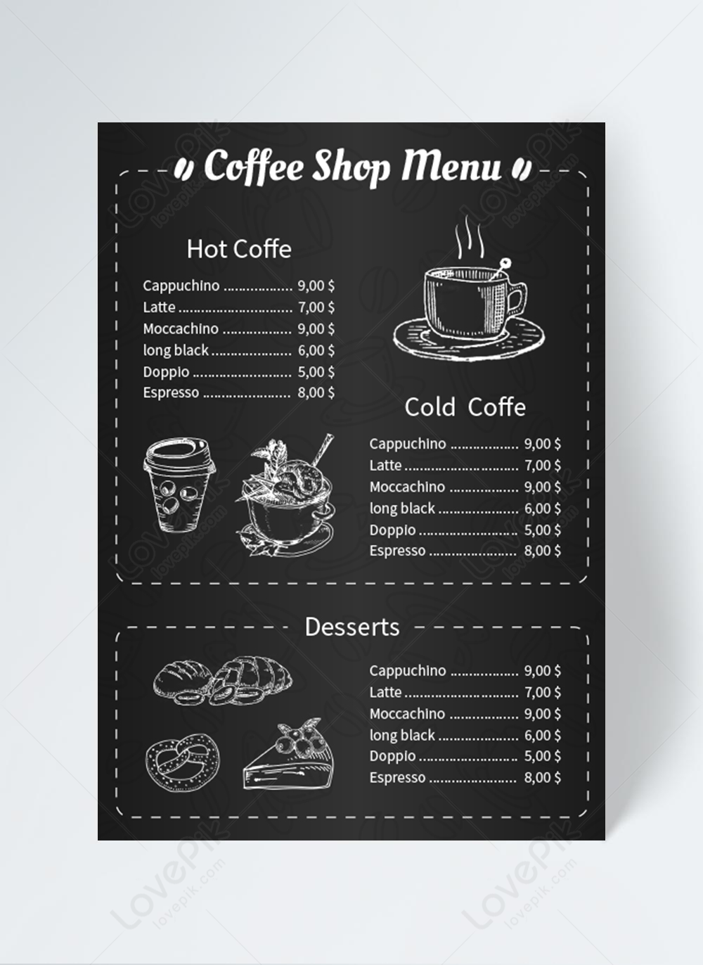 Thiết kế danh sách cà phê giúp bạn thể hiện phong cách và độc đáo của quán. Hãy xem những thiết kế danh sách cà phê đầy sáng tạo và độc đáo để tạo ra sự khác biệt cho quán của bạn.