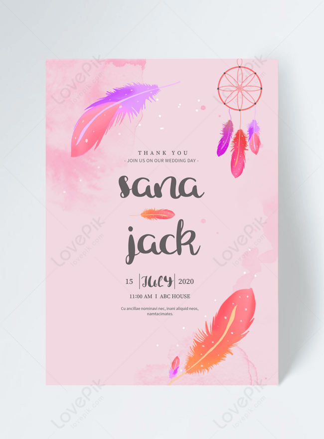 watercolor-dream-catcher-element-wedding-invitation-template-image