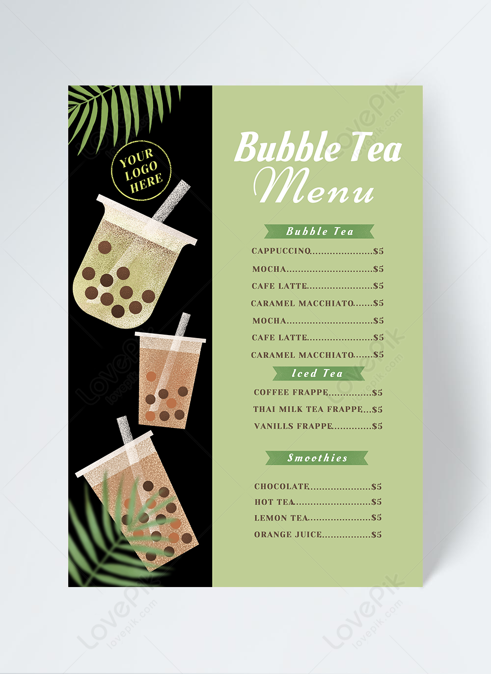 Hãy đến với hình ảnh thiết kế menu trà sữa tuyệt đẹp của chúng tôi để khám phá những lựa chọn đa dạng và mới lạ cho đồ uống yêu thích của bạn. 