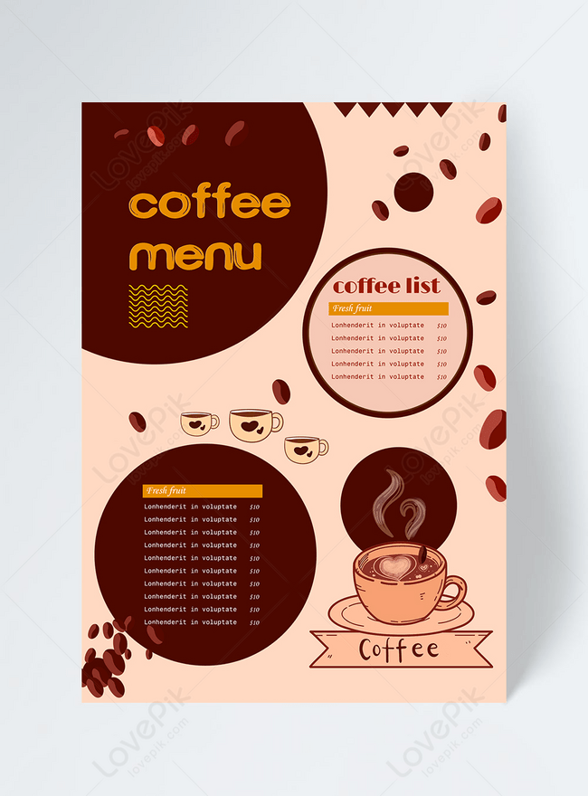 Дизайн меню, меню с фото для кофейни.