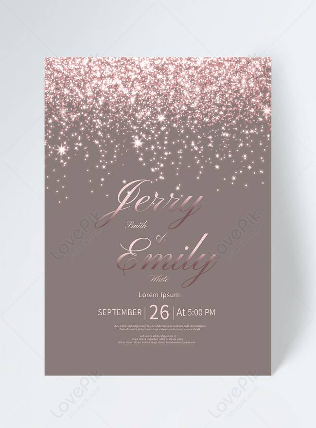 Rose gold glitter wedding invitation template image_picture free download  
