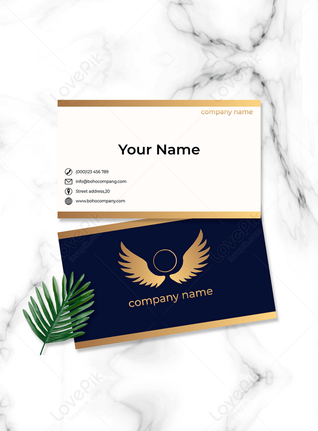 Golden Wings Business Luxury Business Card Template, golden wings business card, flying business card, business business card