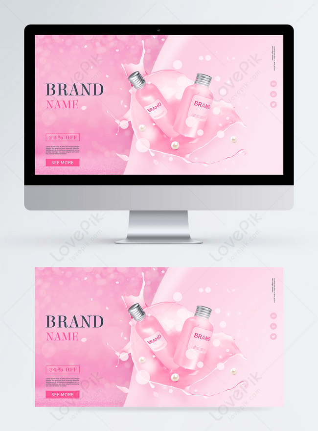 Romantic Pink Glitter Cosmetics Promotion Banner Template Image Picture Free Download Lovepik Com