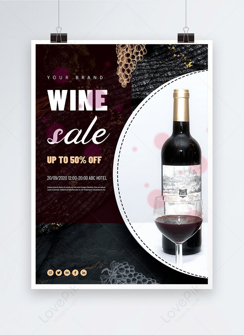 High-end wine promotion poster design template image_picture free Regarding Wine Flyer Template