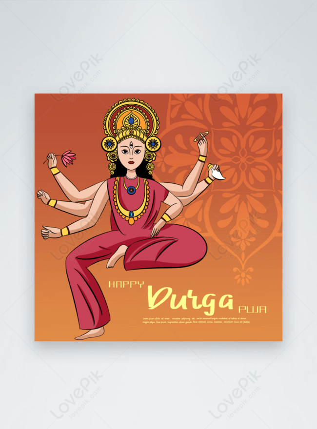 Cartoon indian durga template image_picture free download  