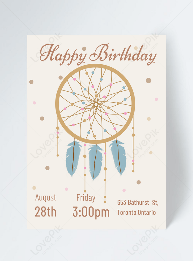 Invitación De Cumpleaños De Atrapasueños | Descarga Plantilla diseño PSD Gratuita - Lovepik