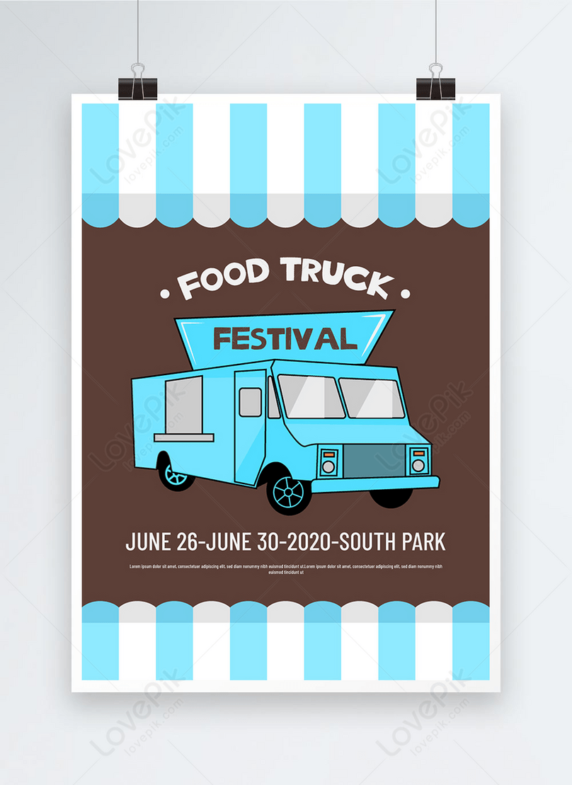 Cartoon food truck festival poster template image_picture free download  