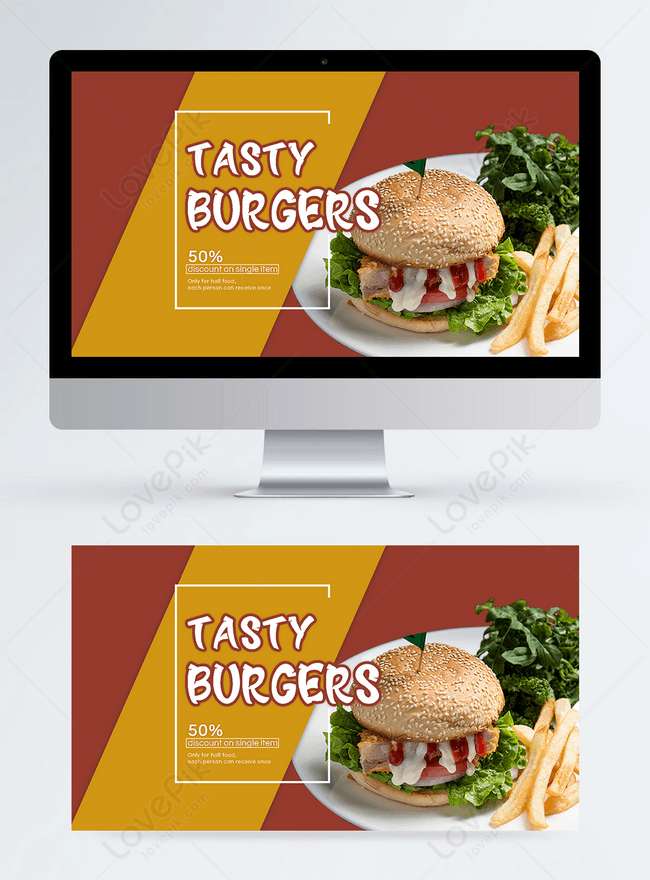 Fast Food Burger Healthy Food Promotion Banner Template, burger banner design, delicious banner design, discount banner design