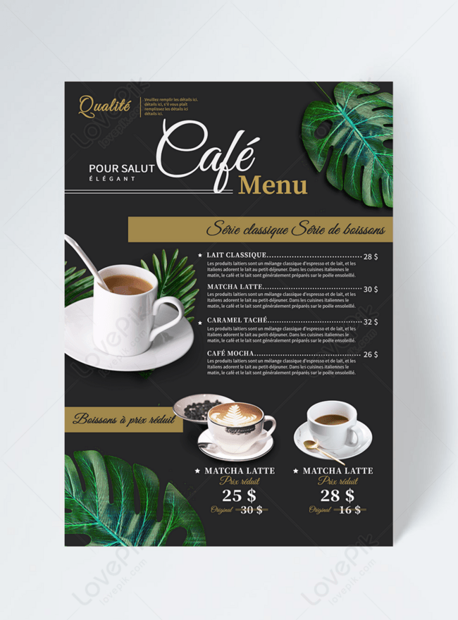 Modern nordic style coffee menu design on black background template  image_picture free download 