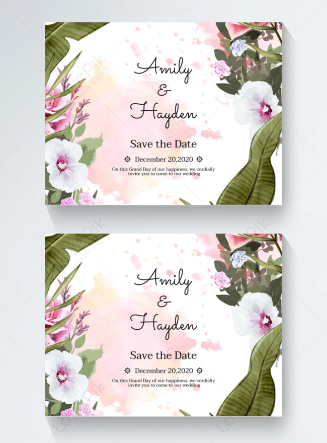 Cartoon creative single-sided wedding invitation template image_picture  free download 