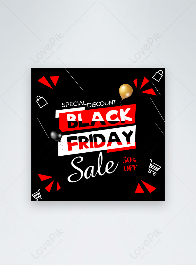 Simple black friday instagram post on black background template  image_picture free download 