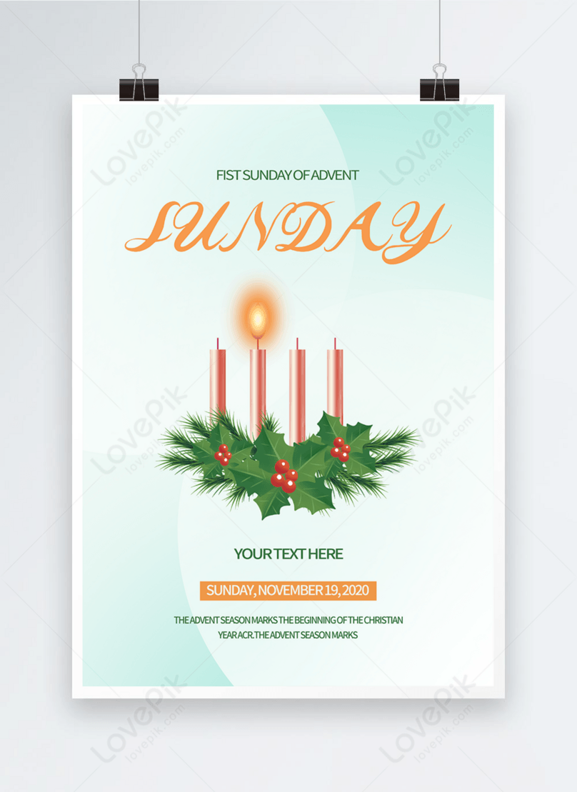 Modern and fresh style advent sunday holiday poster template image ...