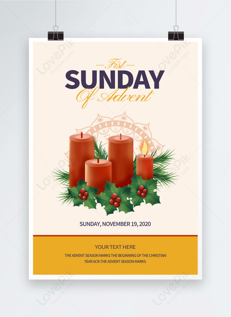 Fashion high-end exquisite advent sunday holiday poster template image ...