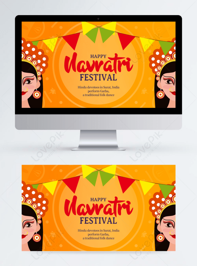 Modern fashion print background navratri celebrate holiday banner template  image_picture free download 