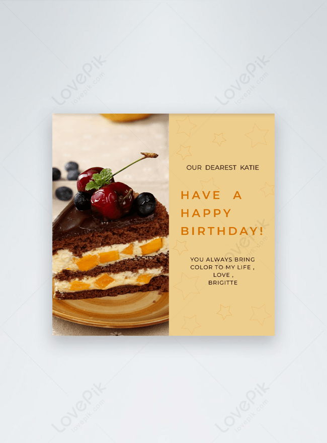 Yellow background post birthday template image_picture free download  