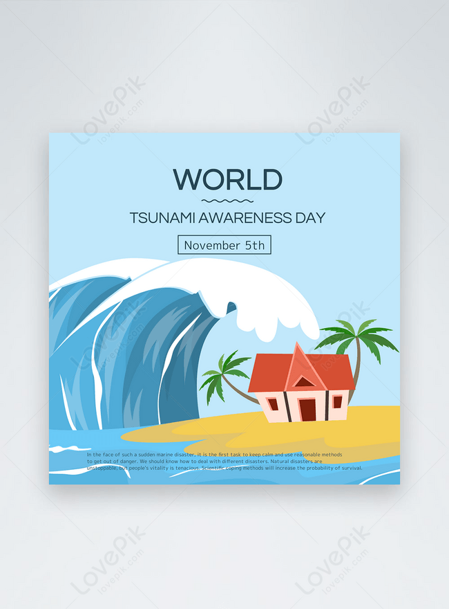 Dibujos Animados Dibujados A Mano Escena De Tsunami Día Mundial De  Concienciación Sobre Tsunamis Festival Publicación En Redes Sociales |  Descarga Plantilla de diseño PSD Gratuita - Lovepik