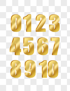 Golden Number PNG Transparent Images Free Download, Vector Files