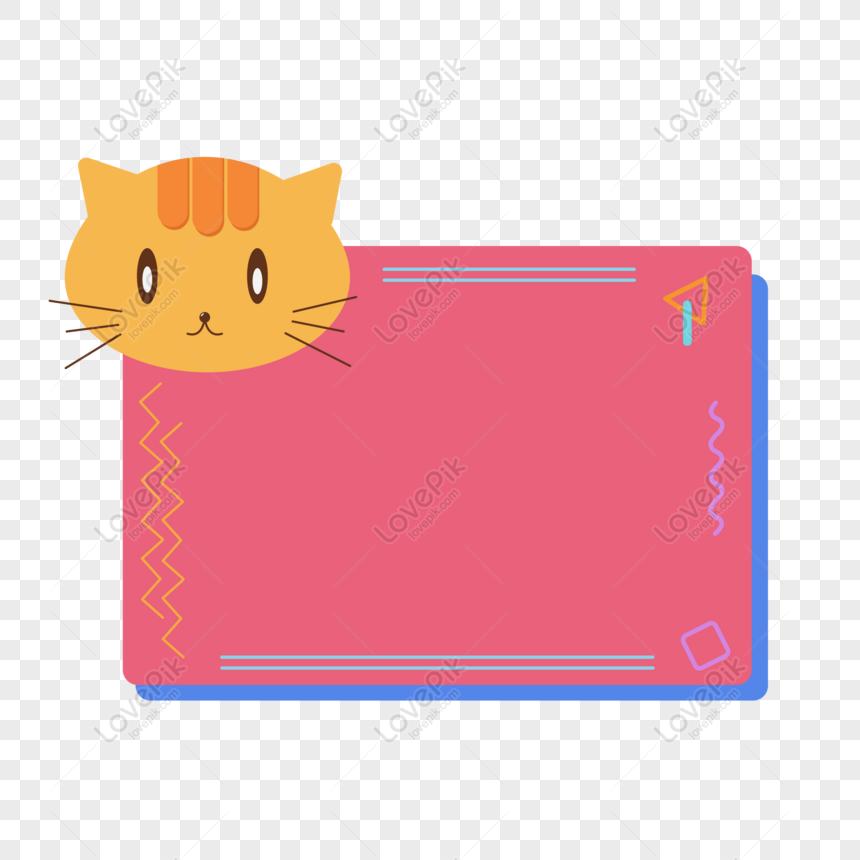 Free Cute Cartoon Kitten Business Card Border Ui Card Vector Material ...