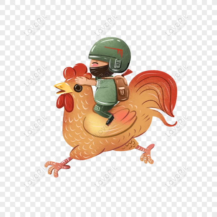 Free Eat Chicken Game Cute Illustration Riding Chicken Original Comme ...