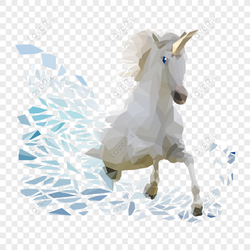 Percuma Haiwan Fantasi Mitos Unicorn Geometri Mudah Bahan Ps