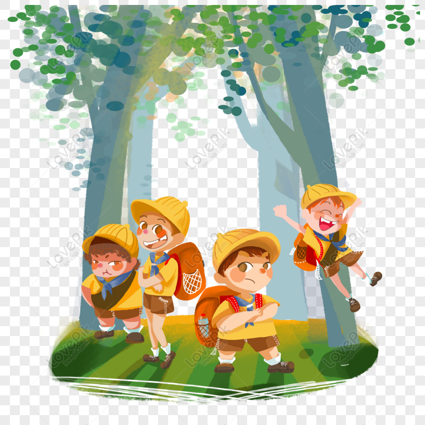 Free Summer Camp Boy Adventure Illustration Elements Free PNG PNG & PSD  image download - Lovepik