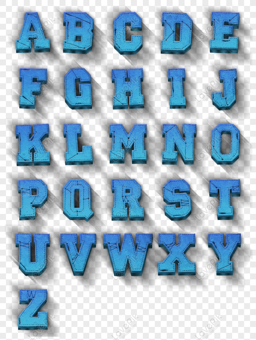Free Denim Effect Three Dimensional Word English Alphabet Design PNG  Transparent Background PNG & PSD image download - Lovepik